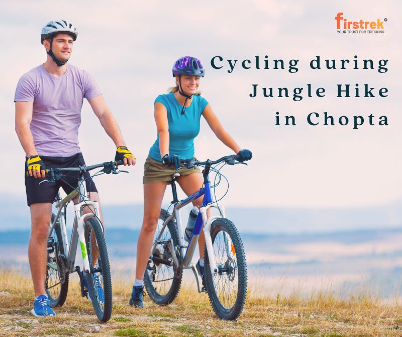 Cycling during Jungle Hike in Chopta