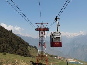 auli ropeway during camping in auli