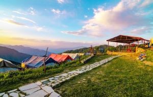 camps and tents during camping in kanatal